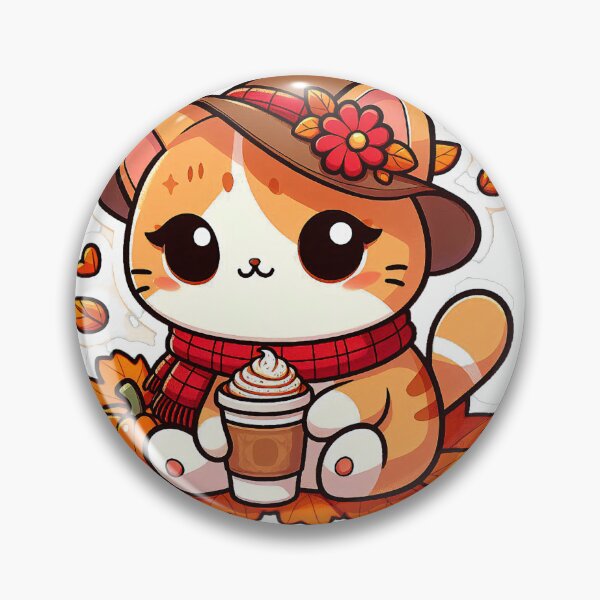 Item preview, Cute Kawaii Cat with Cozy Autumn/Fall Vibes for Cat Lovers  designed and sold by LEYLA Hunter.