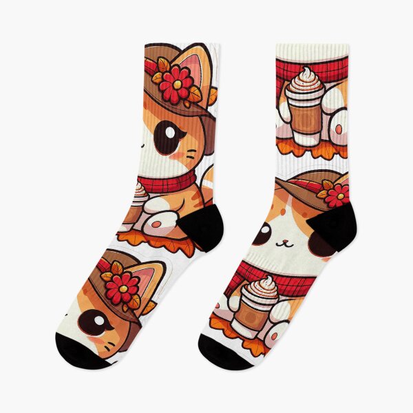 Item preview, Cute Kawaii Cat with Cozy Autumn/Fall Vibes for Cat Lovers  designed and sold by LEYLA Hunter.