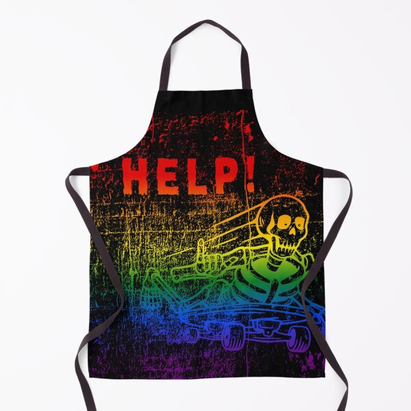 Item preview, Skeleton On Skateboard Classic Pride Flag Help Graphic, Halloween graphic,, Skateboard, Spooky season, skeleton, designed and sold by PrideBeProud.