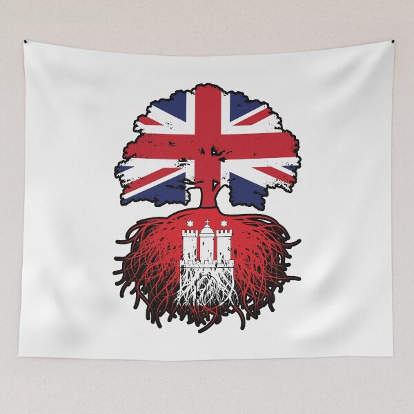 Item preview, Hamburg Hamburger British UK Great Britain United Kingdom Tree Roots Flag designed and sold by FlagX.