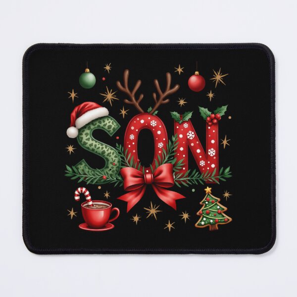 Item preview,  spells out SON with Christmas  elements designed and sold by jkrphoto.