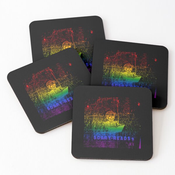 Item preview, Skeleton Reading Book, Classic  Pride Flag Scary Reads Graphic, Halloween graphic, Book, Spooky season, skeleton, scary reads, designed and sold by PrideBeProud.