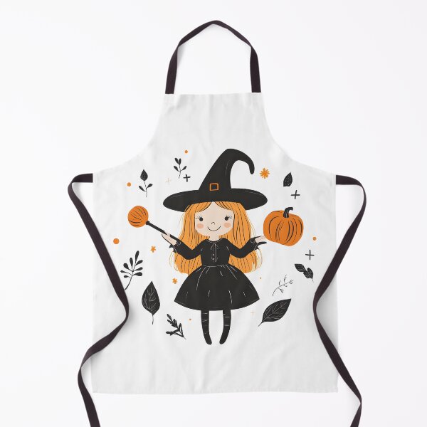 Item preview, Cute Witch with Autumn Leaves designed and sold by CharmingQuill.