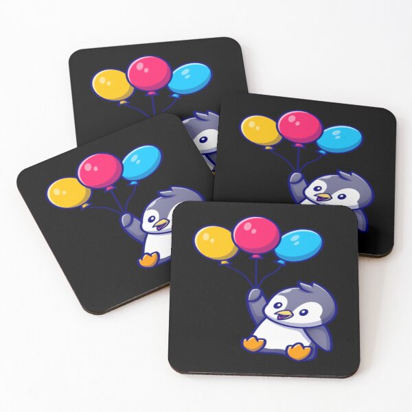 Item preview, Cute Penguin Holding Colorful Balloons Cartoon Design designed and sold by kawaiivsglitch.