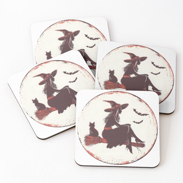 Item preview, Vintage Witch on Broom designed and sold by CharmingQuill.