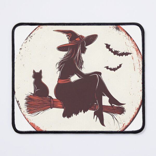 Item preview, Vintage Witch on Broom designed and sold by CharmingQuill.