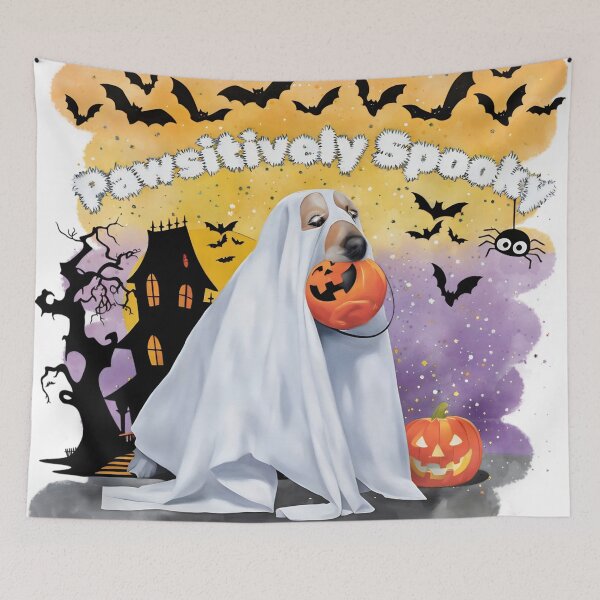 Item preview, Pawsitively Spooky Halloween Dog Ghost Design designed and sold by gleefulme.