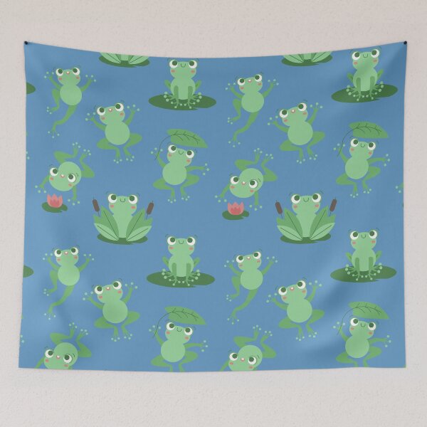 Item preview, Cute Frog Seamless Pattern designed and sold by HematiteDesign.
