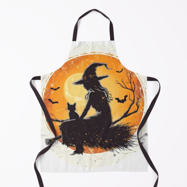 Item preview, Witch and Cat in Moonlit Silhouette designed and sold by CharmingQuill.