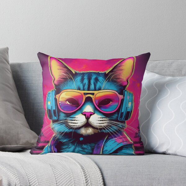 Item preview, Synthwave Retro Cat designed and sold by Boxing Kangaroo Retail Company.