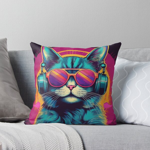Item preview, Synthwave Retro Cat designed and sold by Boxing Kangaroo Retail Company.