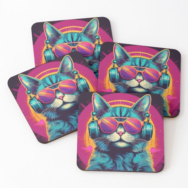 Item preview, Synthwave Retro Cat designed and sold by Boxing Kangaroo Retail Company.