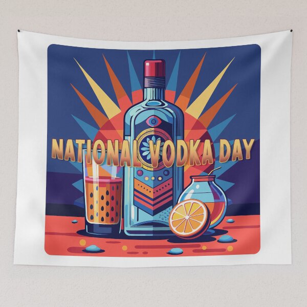 Item preview, Sticker T-Shirt Design Trending: NATIONAL VODKA DAY designed and sold by ForeverPrintsOK.