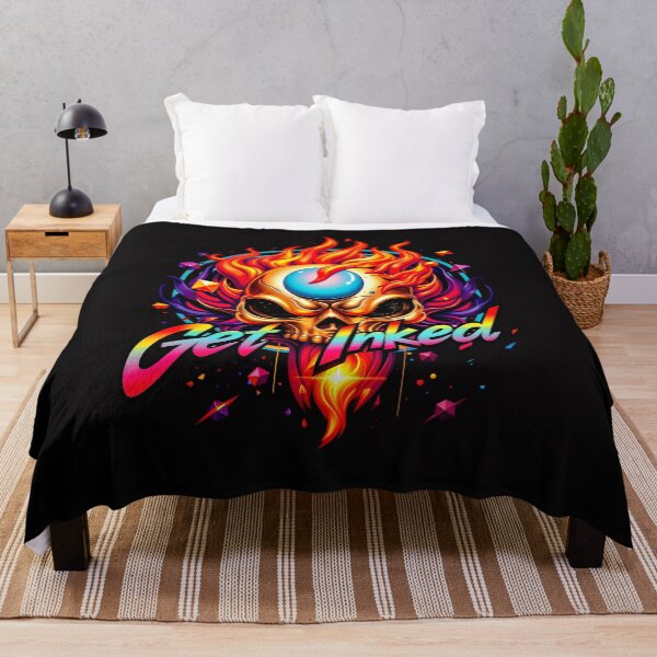 Item preview, Get Inked Cool Fire Skull Tattoo Design designed and sold by TheArtOfPat.