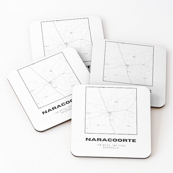 Item preview, Minimalist Naracoorte Map Art | Black and White Coordinates Print designed and sold by RM-Journey.