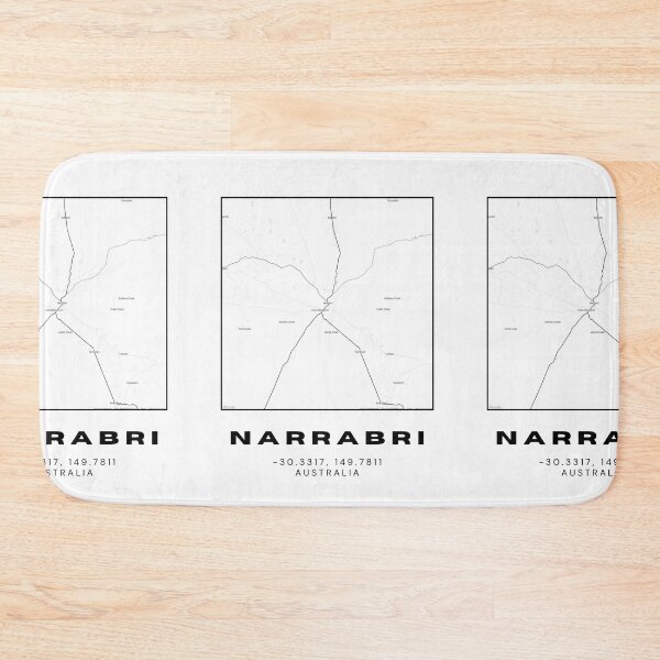 Item preview, Narrabri Coordinates Map Print | Minimalist Black and White Art designed and sold by RM-Journey.