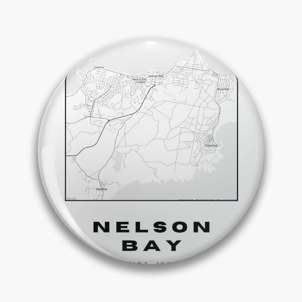 Item preview, Minimalist Nelson Bay Map Art | Black and White Coordinates Print designed and sold by RM-Journey.
