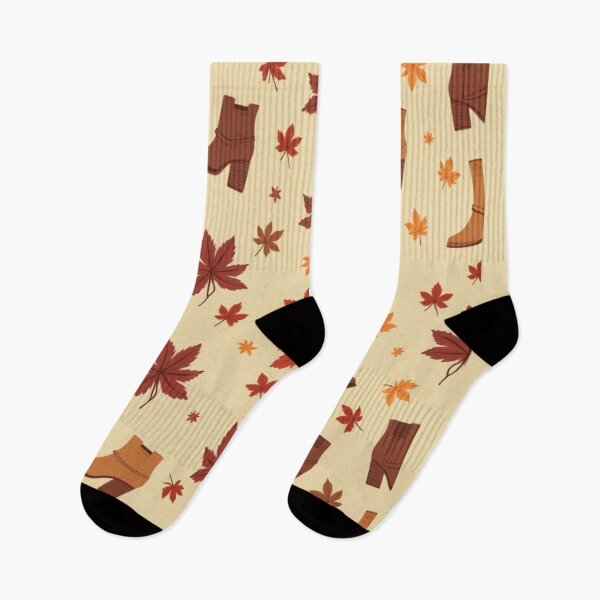 Item preview, Autumn Stroll: Cozy Boots & Falling Leaves designed and sold by CosyCush.