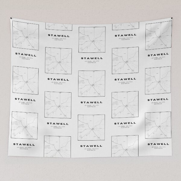 Item preview, Stawell Coordinates Map Print | Minimalist Black and White Art designed and sold by RM-Journey.