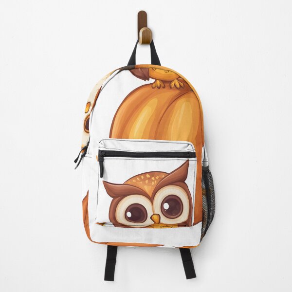 Item preview, Owls Perched on a Large Autumn Pumpkin designed and sold by CharmingQuill.