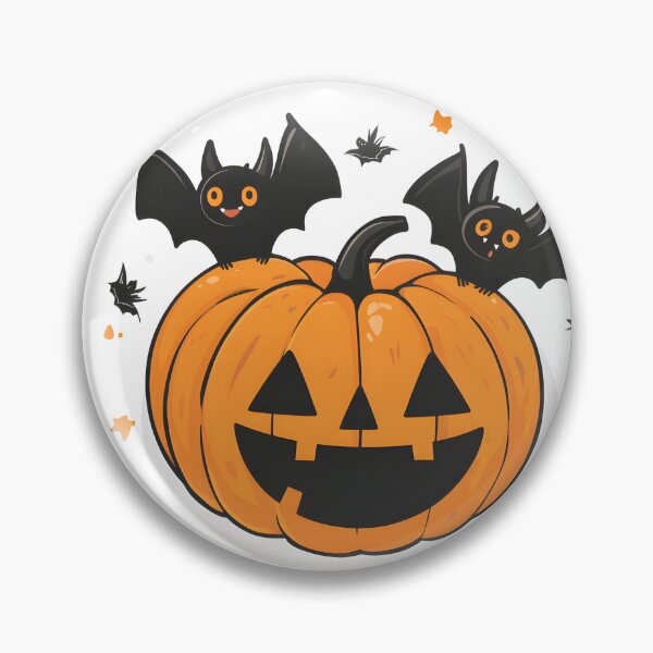 Item preview, Happy Jack-o'-Lantern with Playful Bats designed and sold by CharmingQuill.