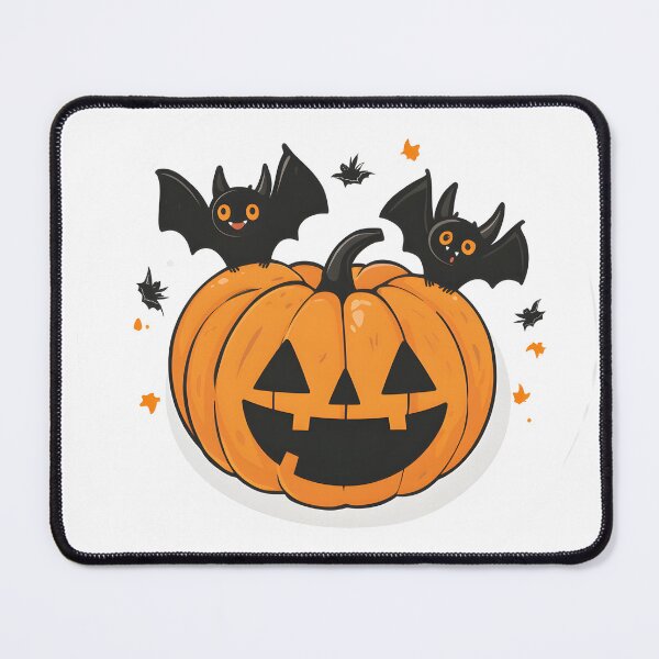 Item preview, Happy Jack-o'-Lantern with Playful Bats designed and sold by CharmingQuill.