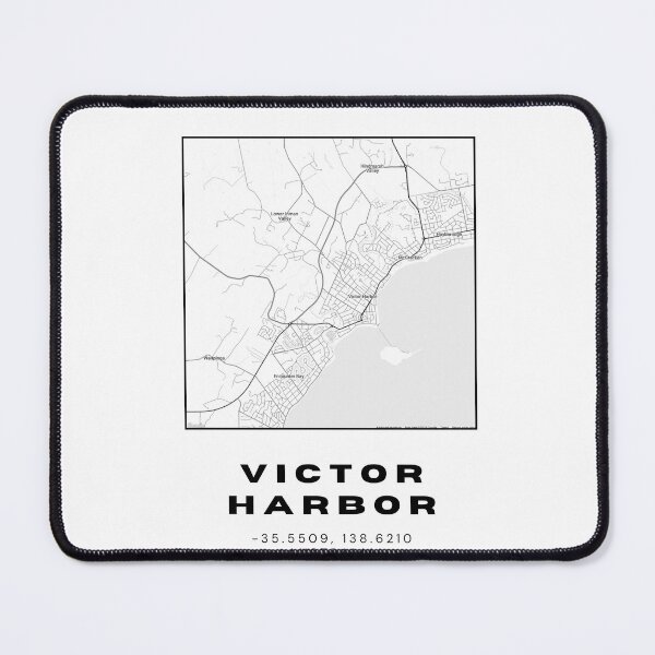 Item preview, Victor Harbor Coordinates Map Print | Minimalist Black and White Art designed and sold by RM-Journey.