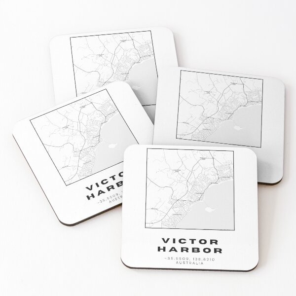 Item preview, Victor Harbor Coordinates Map Print | Minimalist Black and White Art designed and sold by RM-Journey.