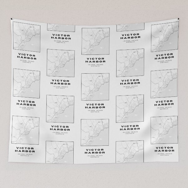 Item preview, Victor Harbor Coordinates Map Print | Minimalist Black and White Art designed and sold by RM-Journey.