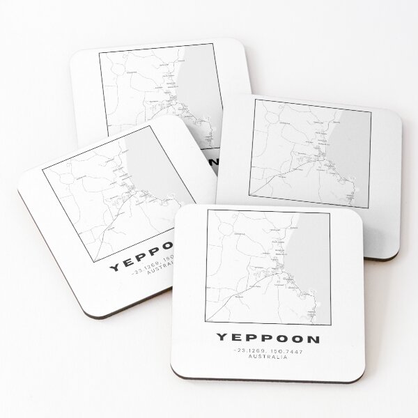 Item preview, Minimalist Yeppoon Map Art | Black and White Coordinates Print designed and sold by RM-Journey.