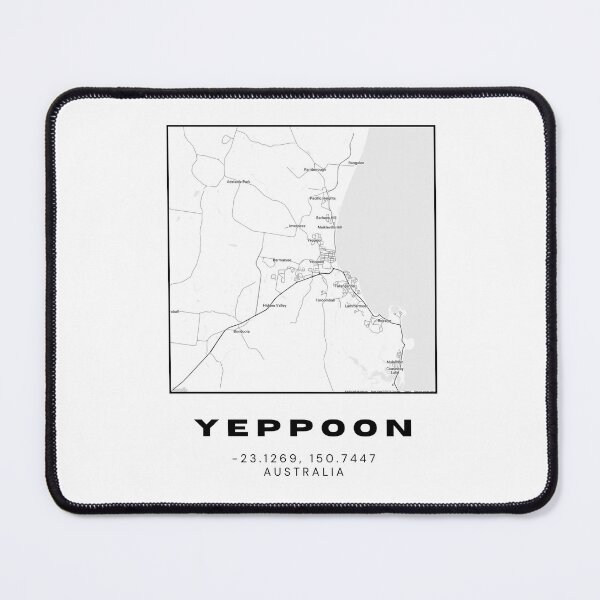 Item preview, Minimalist Yeppoon Map Art | Black and White Coordinates Print designed and sold by RM-Journey.