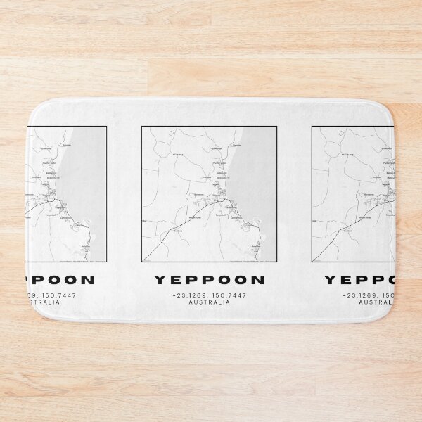 Item preview, Minimalist Yeppoon Map Art | Black and White Coordinates Print designed and sold by RM-Journey.