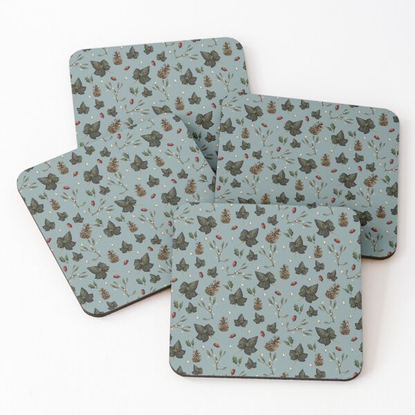 Item preview, Cosy Christmas pattern, Holly, Ivy, mistletoe, pine cone  designed and sold by paintandpestle.