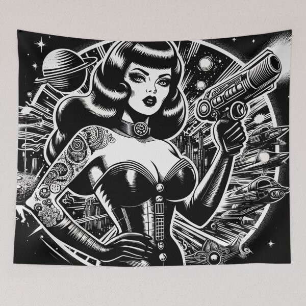 Artikelvorschau, Science-Fiction-Pin-up entworfen und verkauft von PulpVintage.