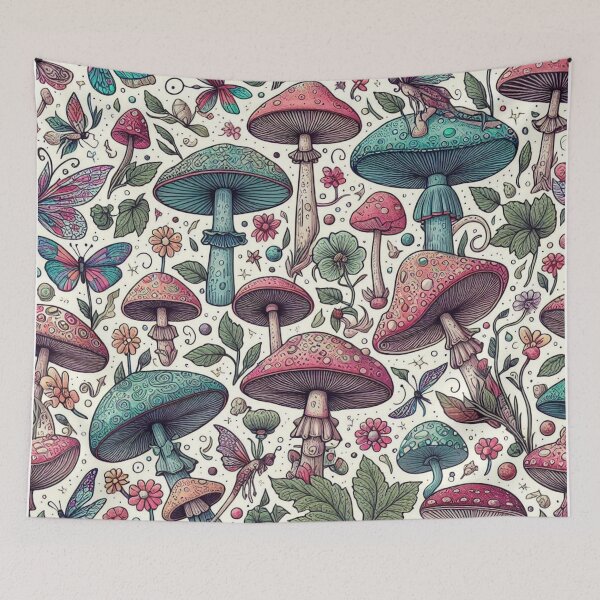 Item preview, Mushrooms in Color with Fairies designed and sold by TheMysticCats.