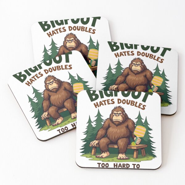 Item preview, Bigfoot Hates Doubles Funny Pickleball - Bench Cartoon designed and sold by iTeeShirts.