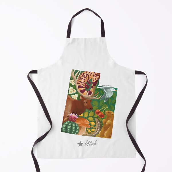Item preview, Utah map with wildlife and UT state symbols from USA designed and sold by Life-A-Round.