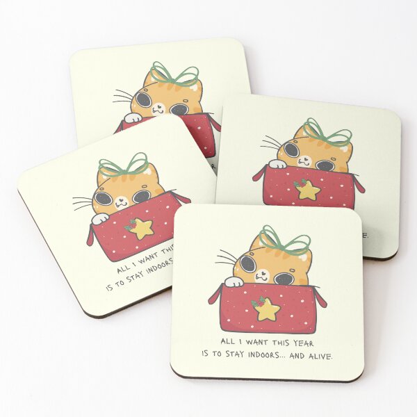 Item preview, Christmas Cat Lover Gift. #indoorcat #catcare #catsafety #christmascat #catloverchristmasgift designed and sold by Anna Halasek.