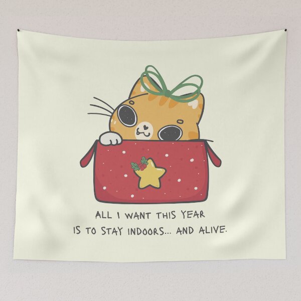 Item preview, Christmas Cat Lover Gift. #indoorcat #catcare #catsafety #christmascat #catloverchristmasgift designed and sold by Anna Halasek.