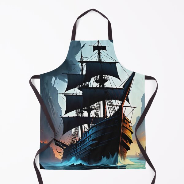 Item preview, ghost ship, sea, sailboat designed and sold by DonnaBlankaArt.