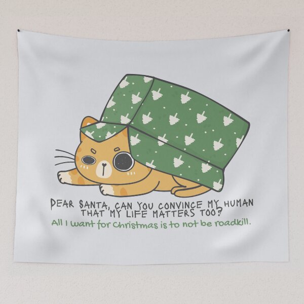 Item preview, Christmas Cat Lover Gift. #indoorcat #catcare #catsafety #christmascat #catloverchristmasgift designed and sold by Anna Halasek.