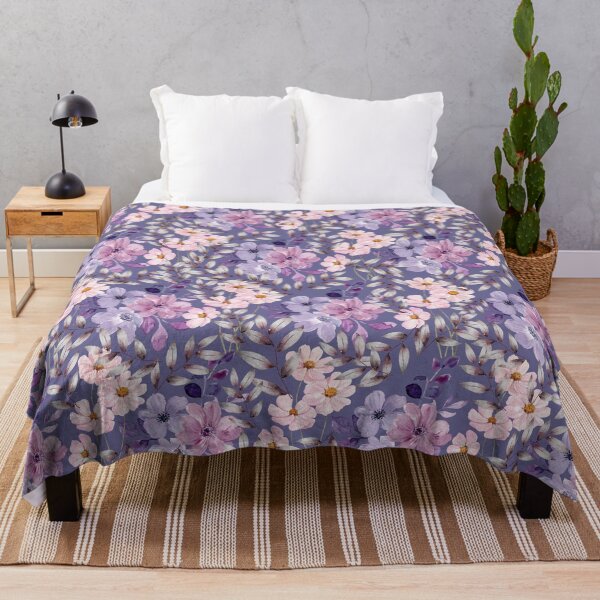 Item preview, Beautiful cute flowers with different colors and sizes, floral t shirt, floral bag , purple flowers pattern  designed and sold by Humanity brush .