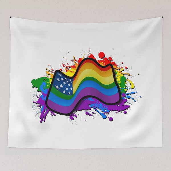 Item preview, Pride USA Flag with Ink Splats designed and sold by Pride4L.