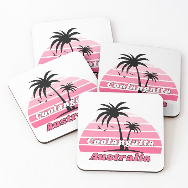 Item preview, Retro Cool Coolangatta Beach Australia Palm Tree at Sunset Souvenirs designed and sold by karmdaf.