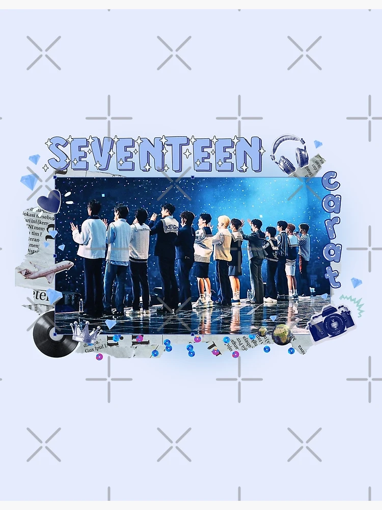 Seventeen Blue: K-Pop Group Collage