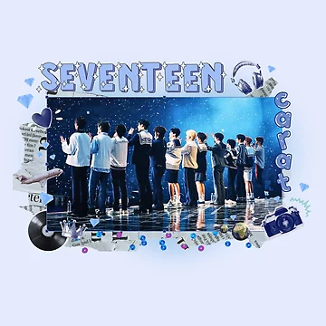Seventeen Blue: K-Pop Group Collage