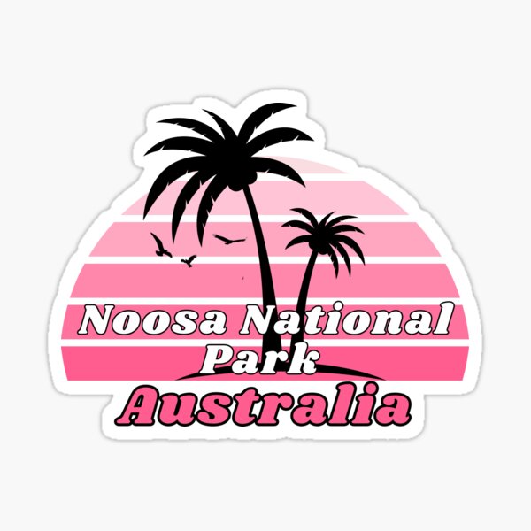 Item preview, Retro Cool Noosa National Park Beach Australia Palm Tree at Sunset Souvenirs designed and sold by karmdaf.