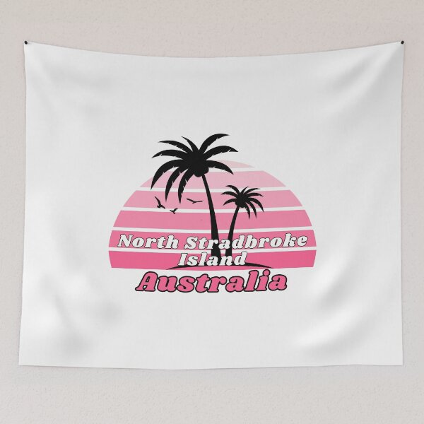 Item preview, Retro Cool North Stradbroke Island Beach Australia Palm Tree at Sunset Souvenirs designed and sold by karmdaf.