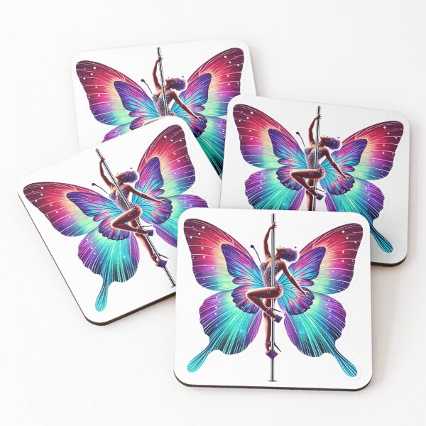 Aperçu de l'œuvre Papillon brillant aux couleurs vibrantes danseuse de poteau créée et vendue par MinimumViableMeme.