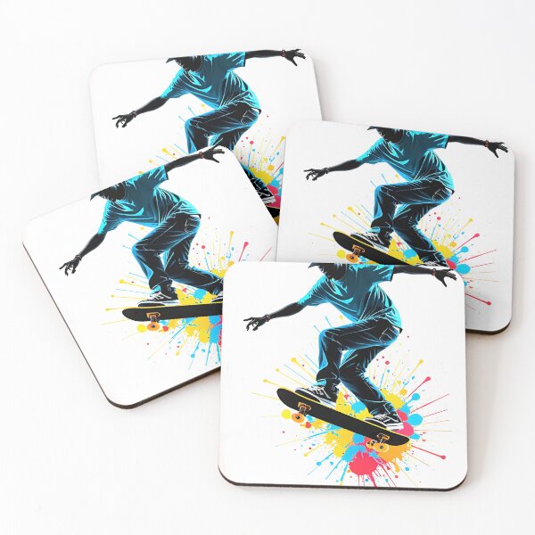 Item preview, Skateboard jump skateboarding skater silhouette electric kid teen gift kick flip  designed and sold by cheekylorns.